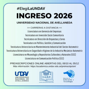 Universidad Nacional de Avellaneda – Ingreso 2026